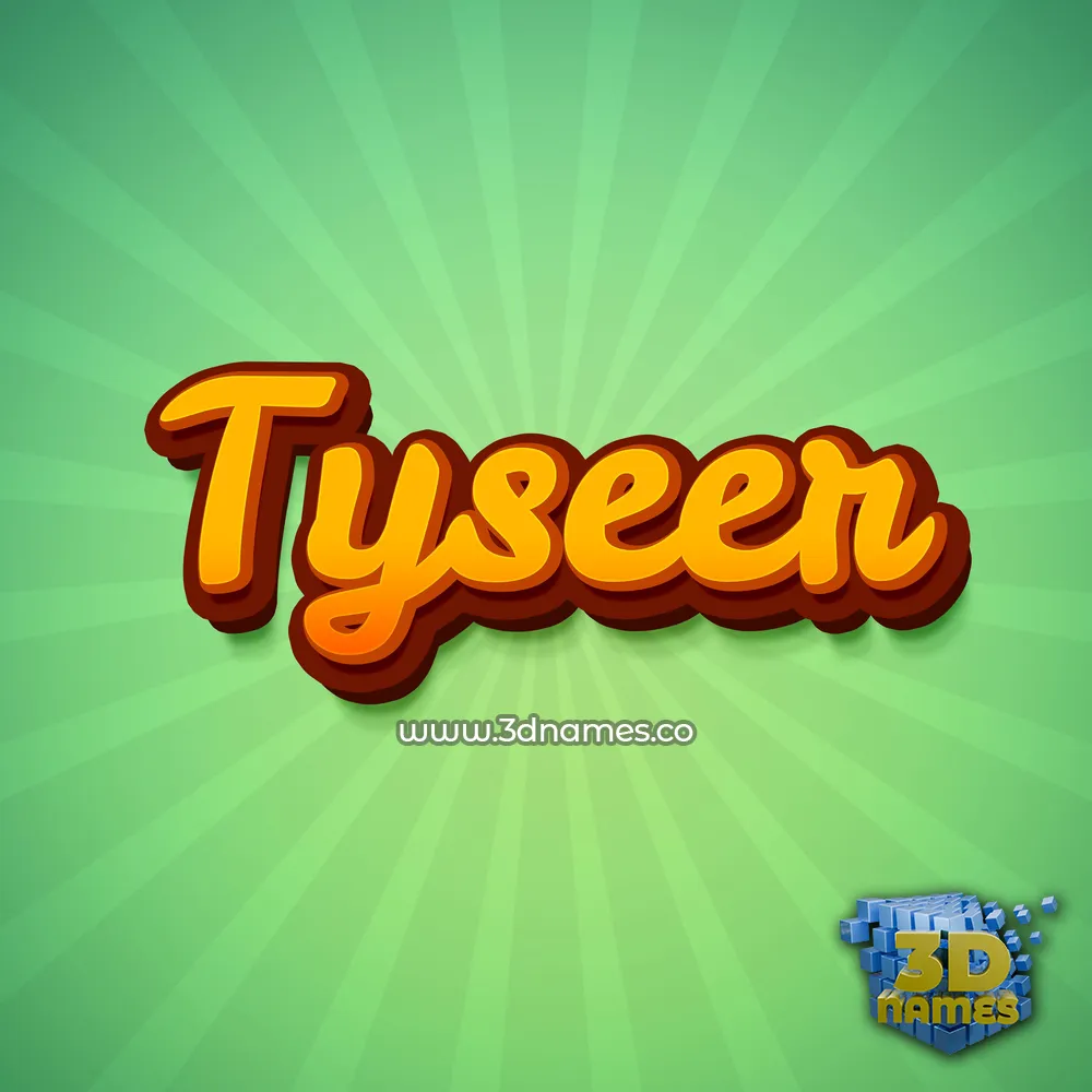 tyseer in Green Rays style - 3D name wallpaper