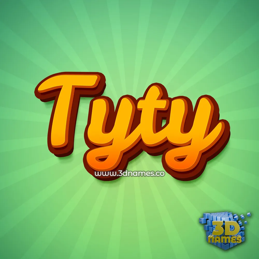 tyty in Green Rays style - 3D name wallpaper