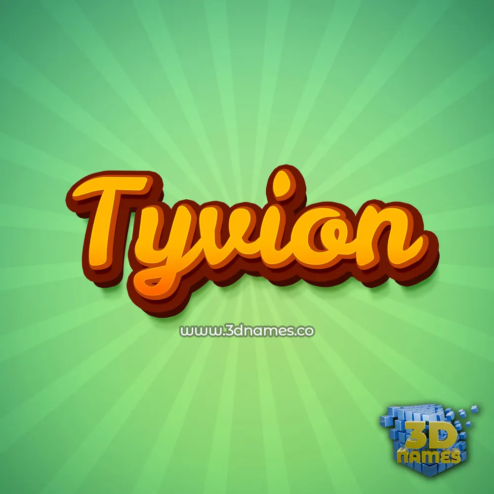 tyvion in Green Rays style - 3D name wallpaper