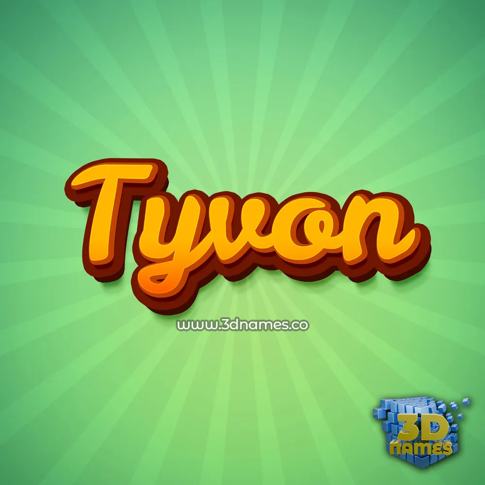tyvon in Green Rays style - 3D name wallpaper