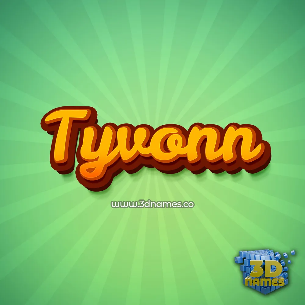 tyvonn in Green Rays style - 3D name wallpaper