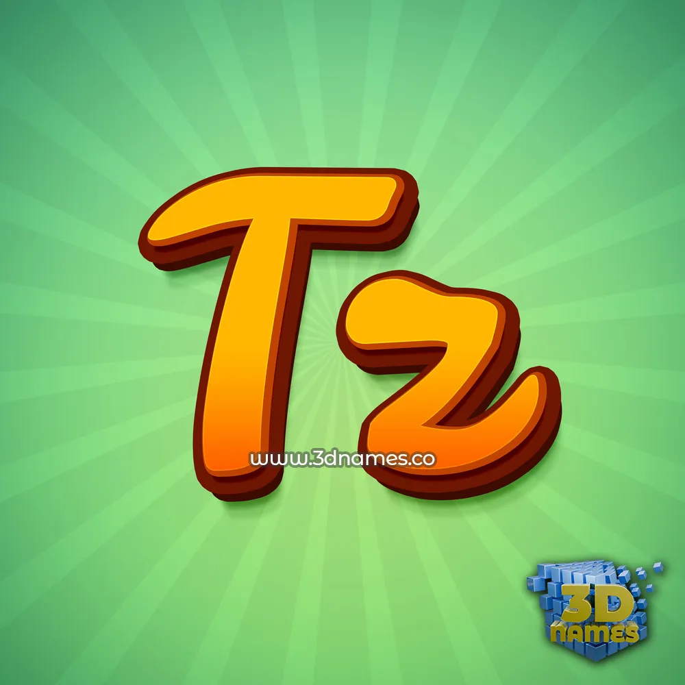 tz in Green Rays style - 3D name wallpaper