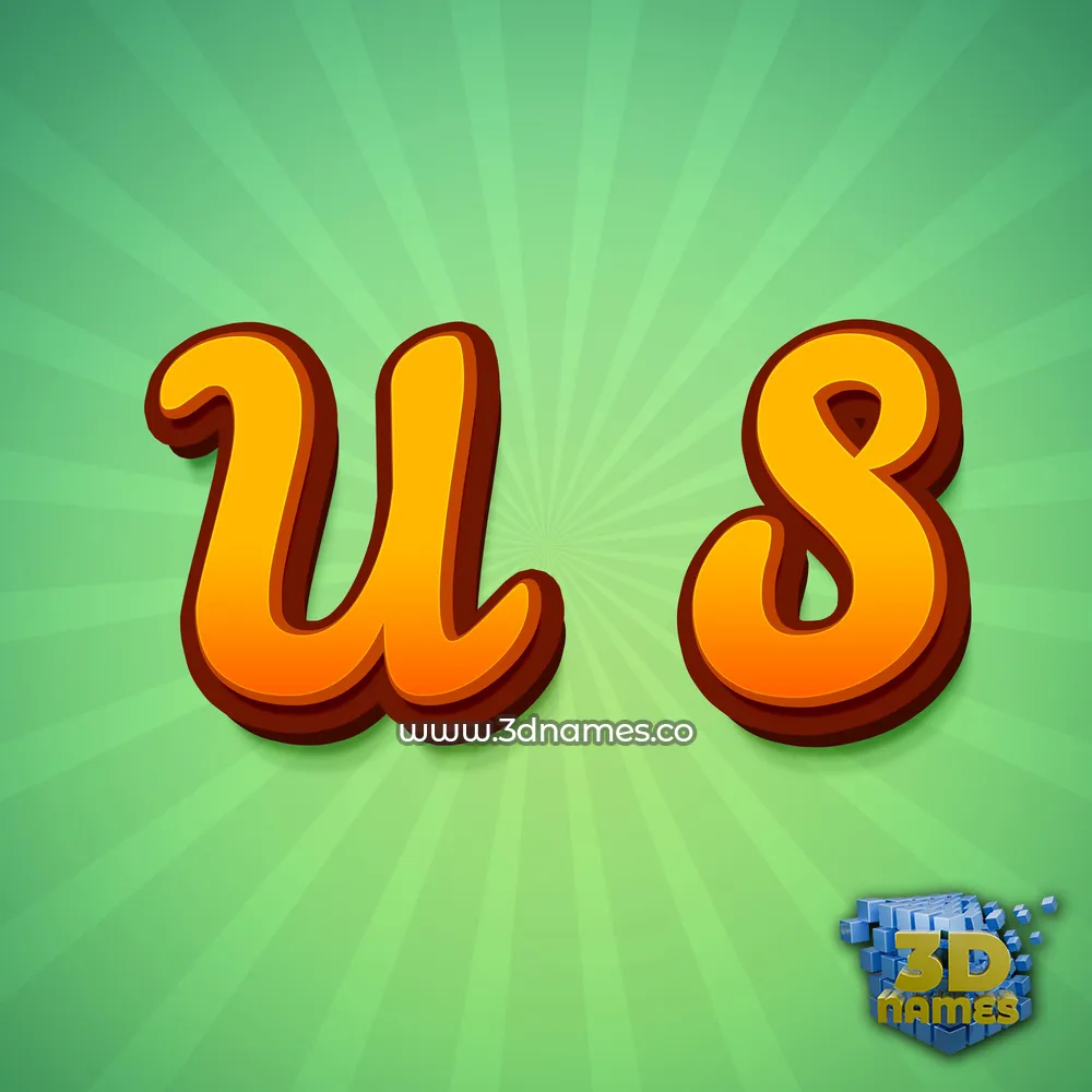 u s in Green Rays style - 3D name wallpaper