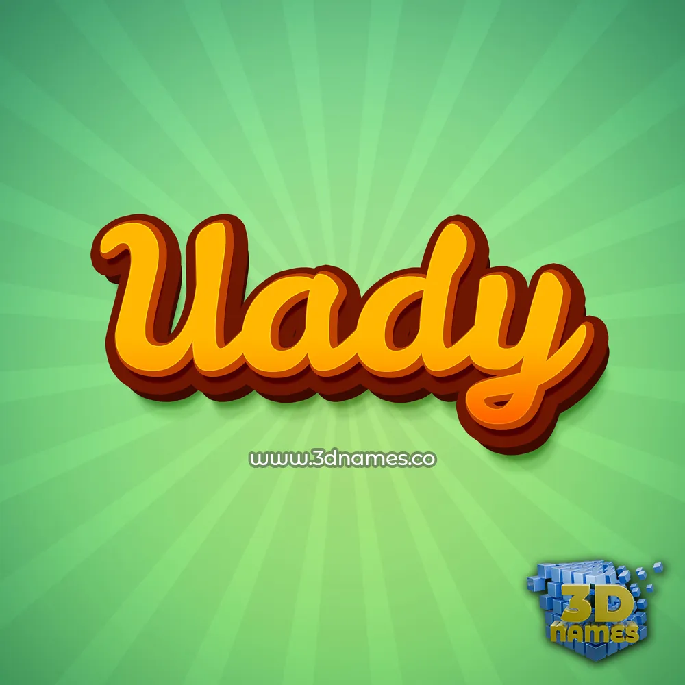 uady in Green Rays style - 3D name wallpaper