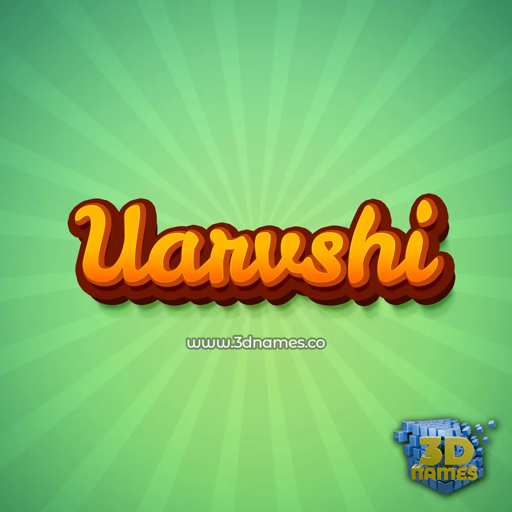 uarvshi in Green Rays style - 3D name wallpaper