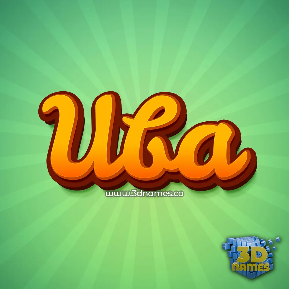 uba in Green Rays style - 3D name wallpaper