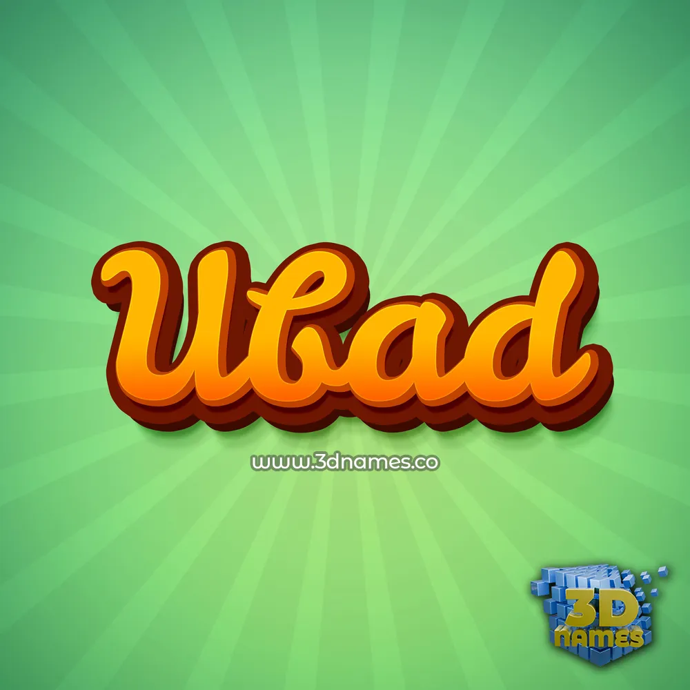 ubad in Green Rays style - 3D name wallpaper