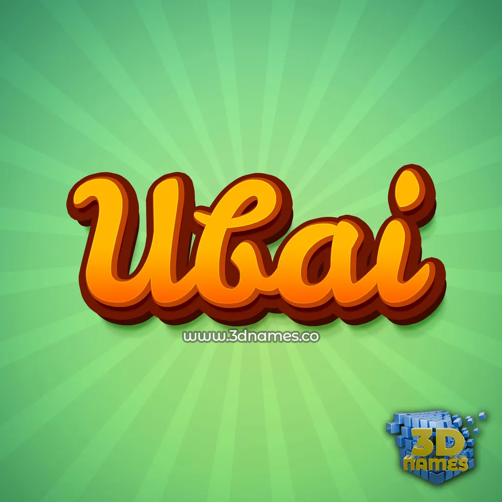 ubai in Green Rays style - 3D name wallpaper