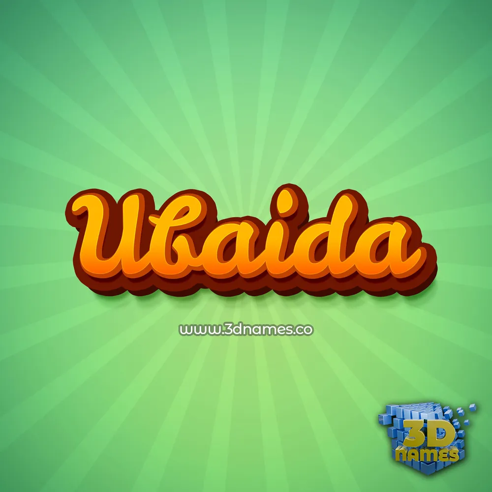 ubaida in Green Rays style - 3D name wallpaper