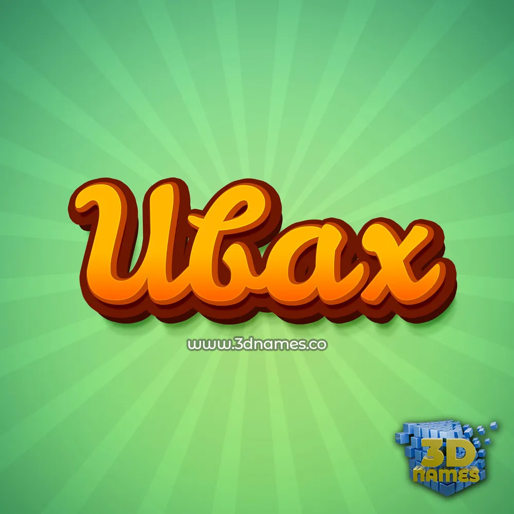 ubax in Green Rays style - 3D name wallpaper