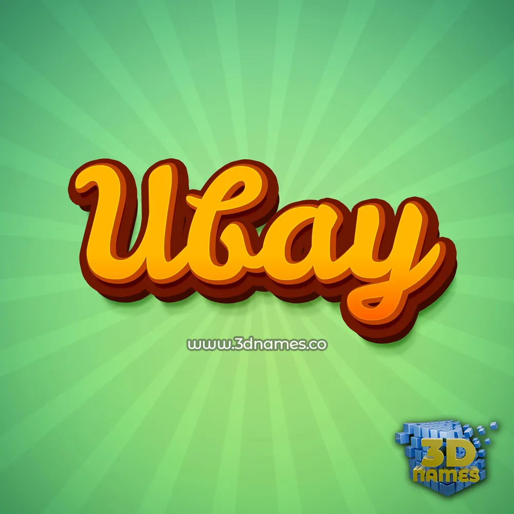ubay in Green Rays style - 3D name wallpaper