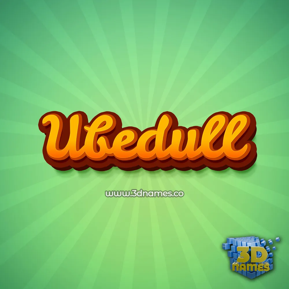 ubedull in Green Rays style - 3D name wallpaper