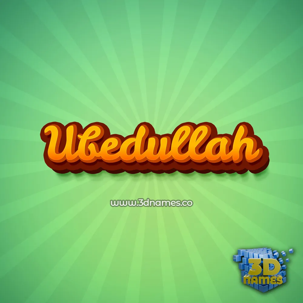 ubedullah in Green Rays style - 3D name wallpaper