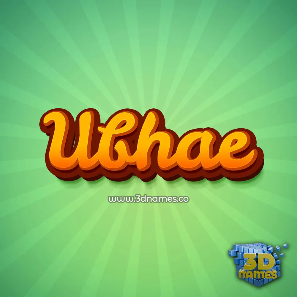 ubhae in Green Rays style - 3D name wallpaper