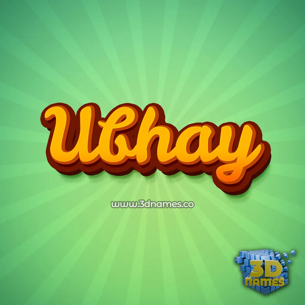 ubhay in Green Rays style - 3D name wallpaper