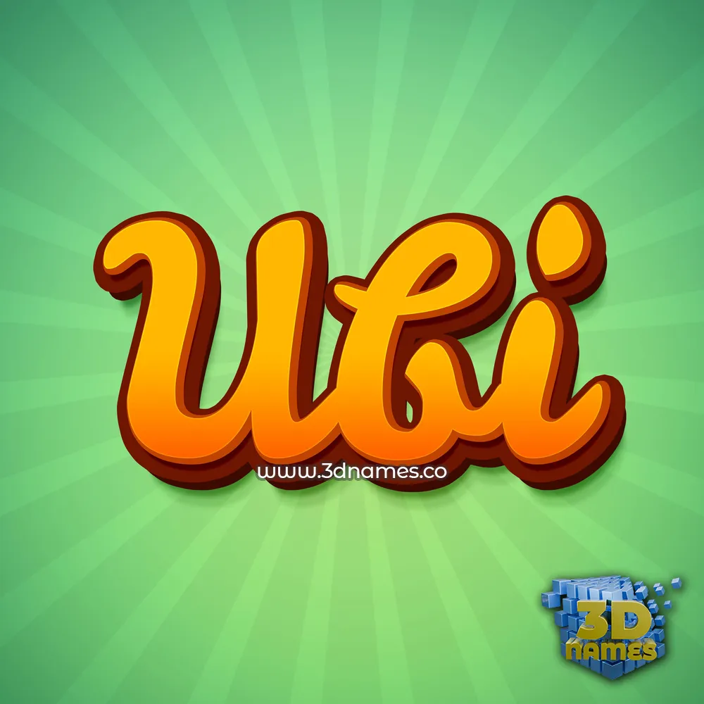 ubi in Green Rays style - 3D name wallpaper