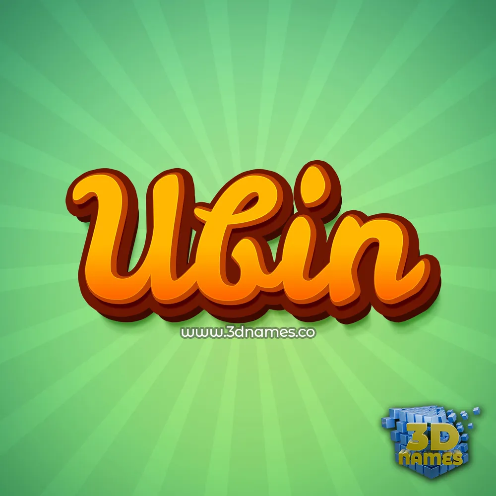 ubin in Green Rays style - 3D name wallpaper