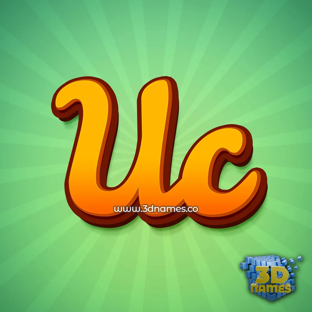 uc in Green Rays style - 3D name wallpaper