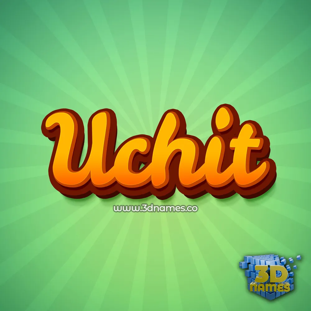 uchit in Green Rays style - 3D name wallpaper