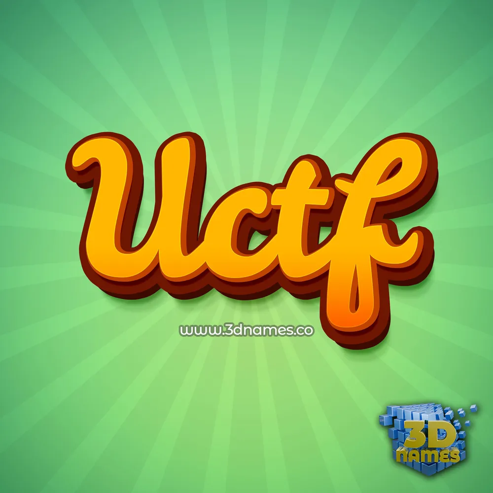 uctf in Green Rays style - 3D name wallpaper