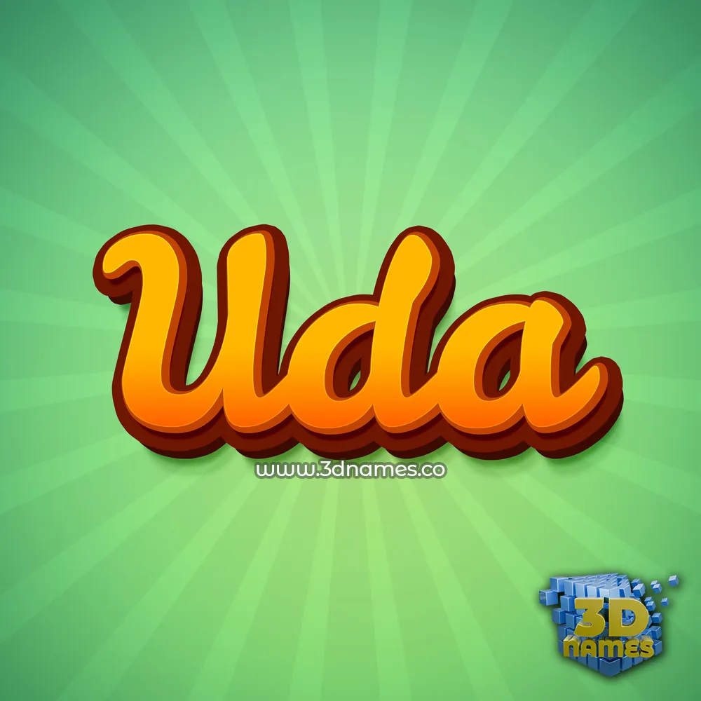 uda in Green Rays style - 3D name wallpaper