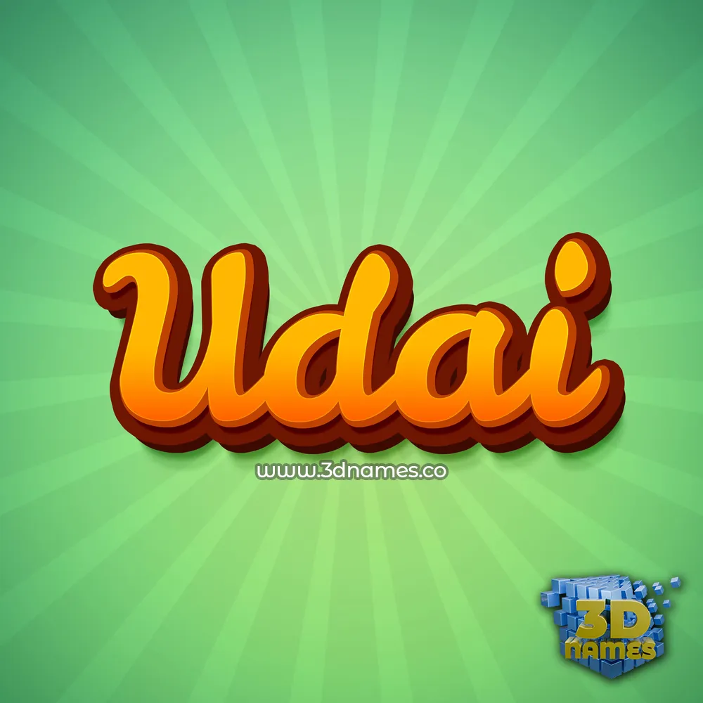 udai in Green Rays style - 3D name wallpaper