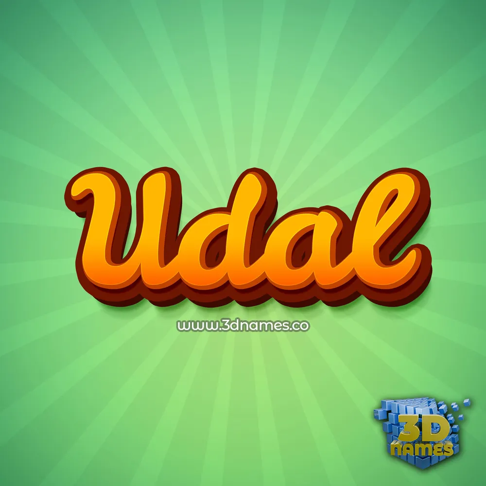 udal in Green Rays style - 3D name wallpaper