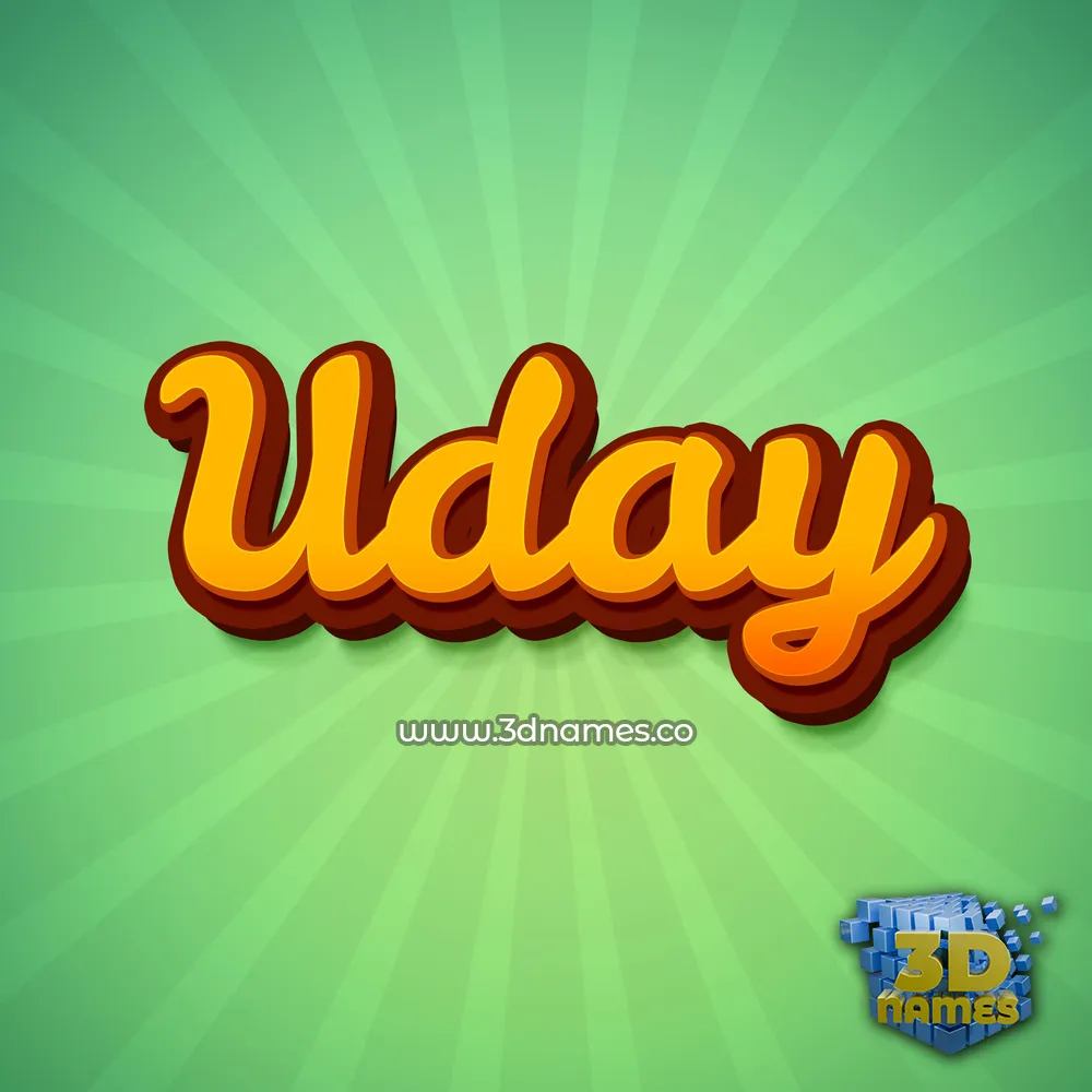 uday in Green Rays style - 3D name wallpaper