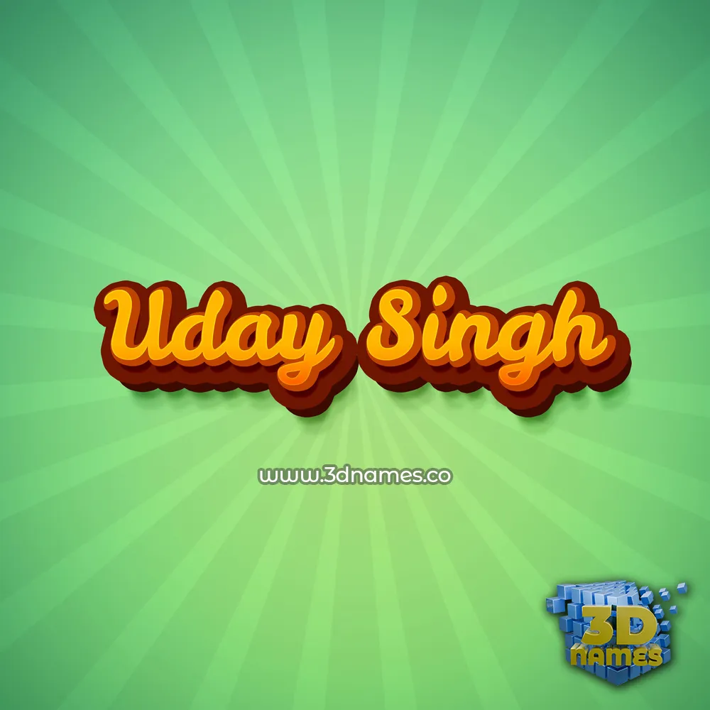 uday singh in Green Rays style - 3D name wallpaper