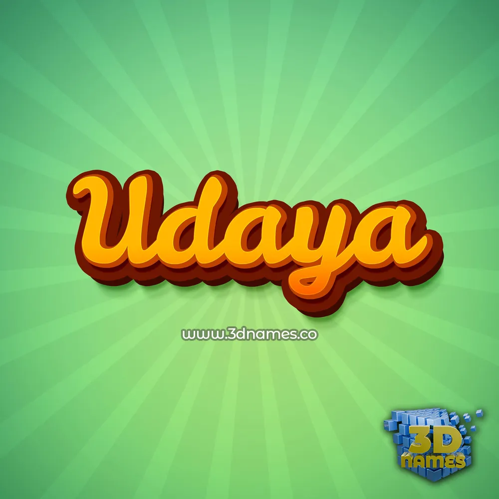 udaya in Green Rays style - 3D name wallpaper