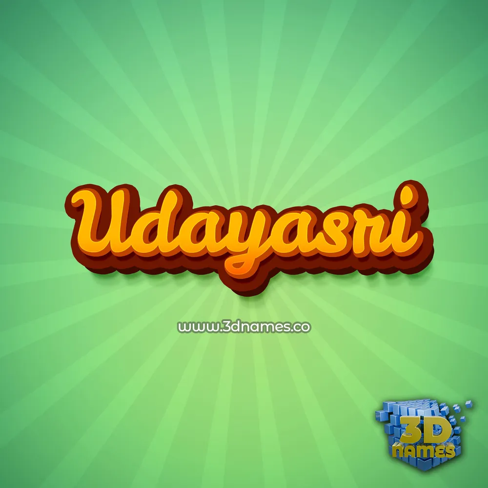 udayasri in Green Rays style - 3D name wallpaper
