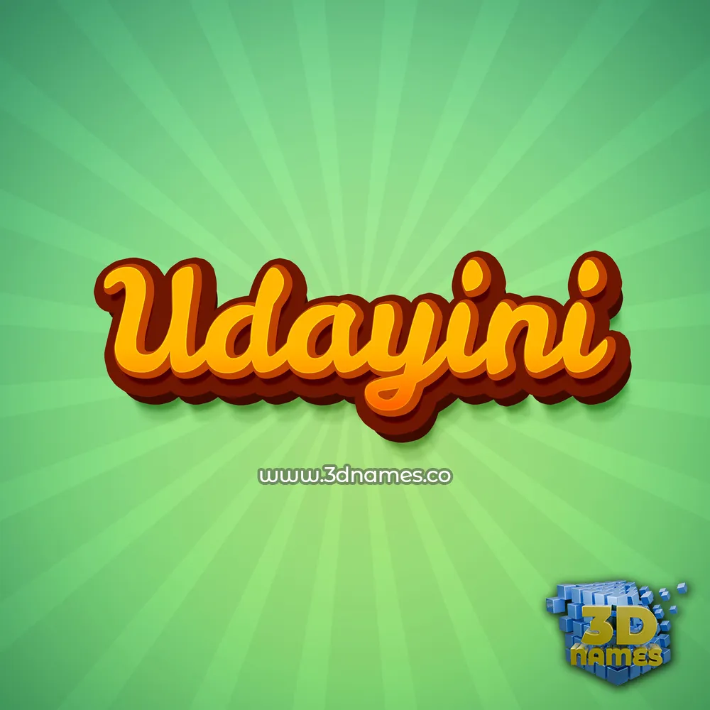 udayini in Green Rays style - 3D name wallpaper