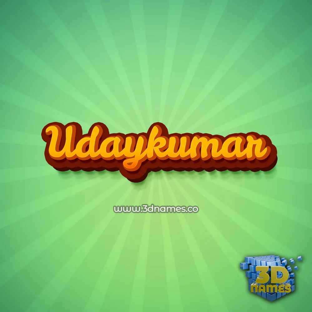 udaykumar in Green Rays style - 3D name wallpaper