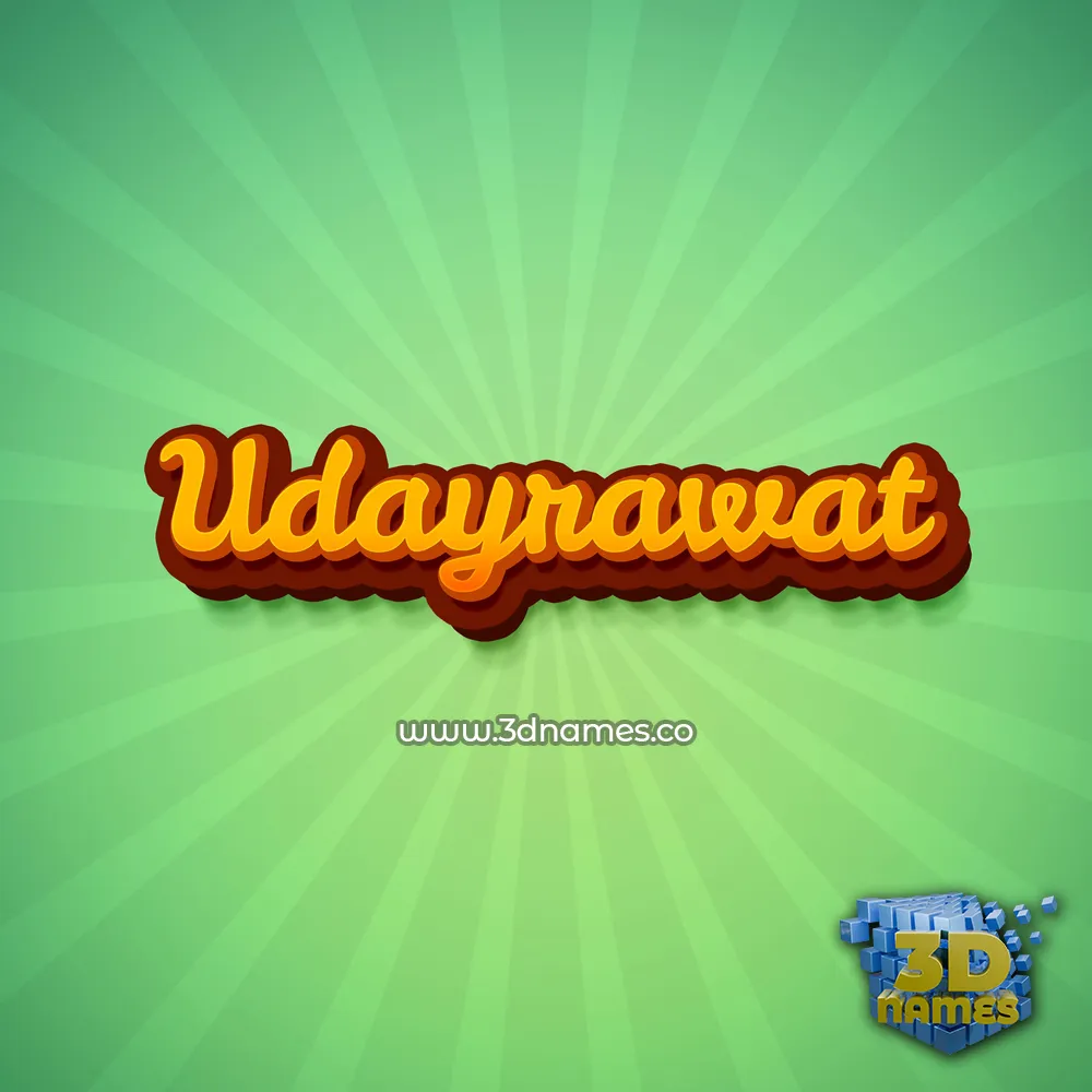 udayrawat in Green Rays style - 3D name wallpaper