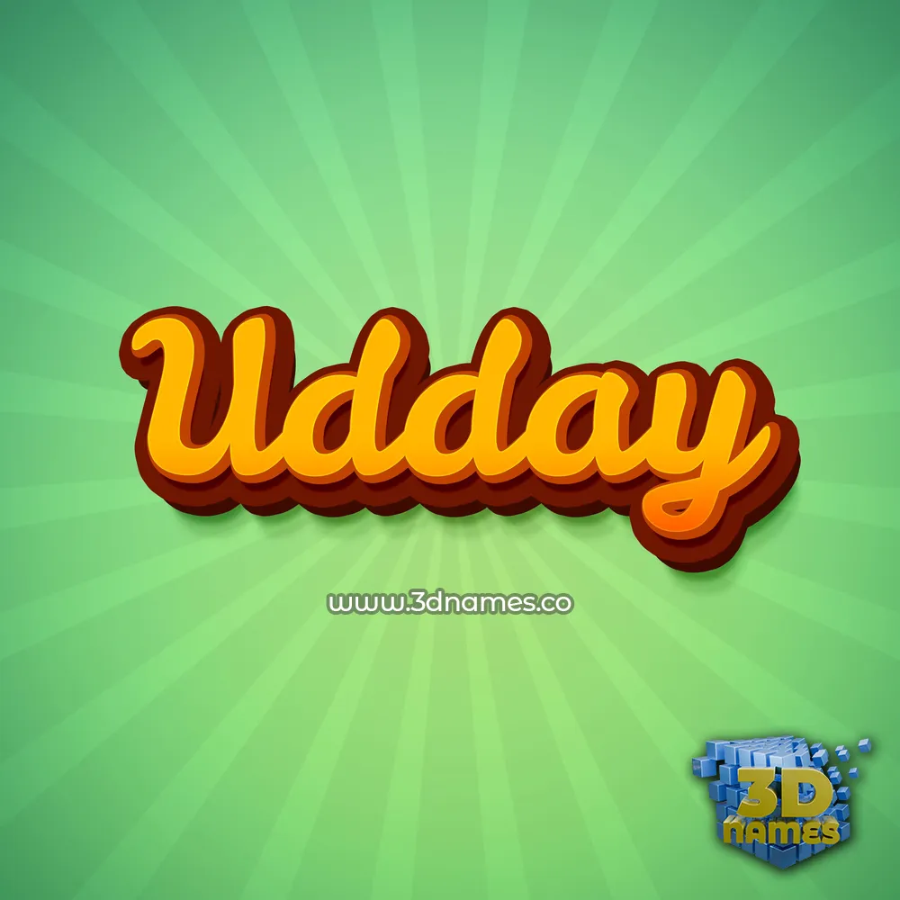 udday in Green Rays style - 3D name wallpaper