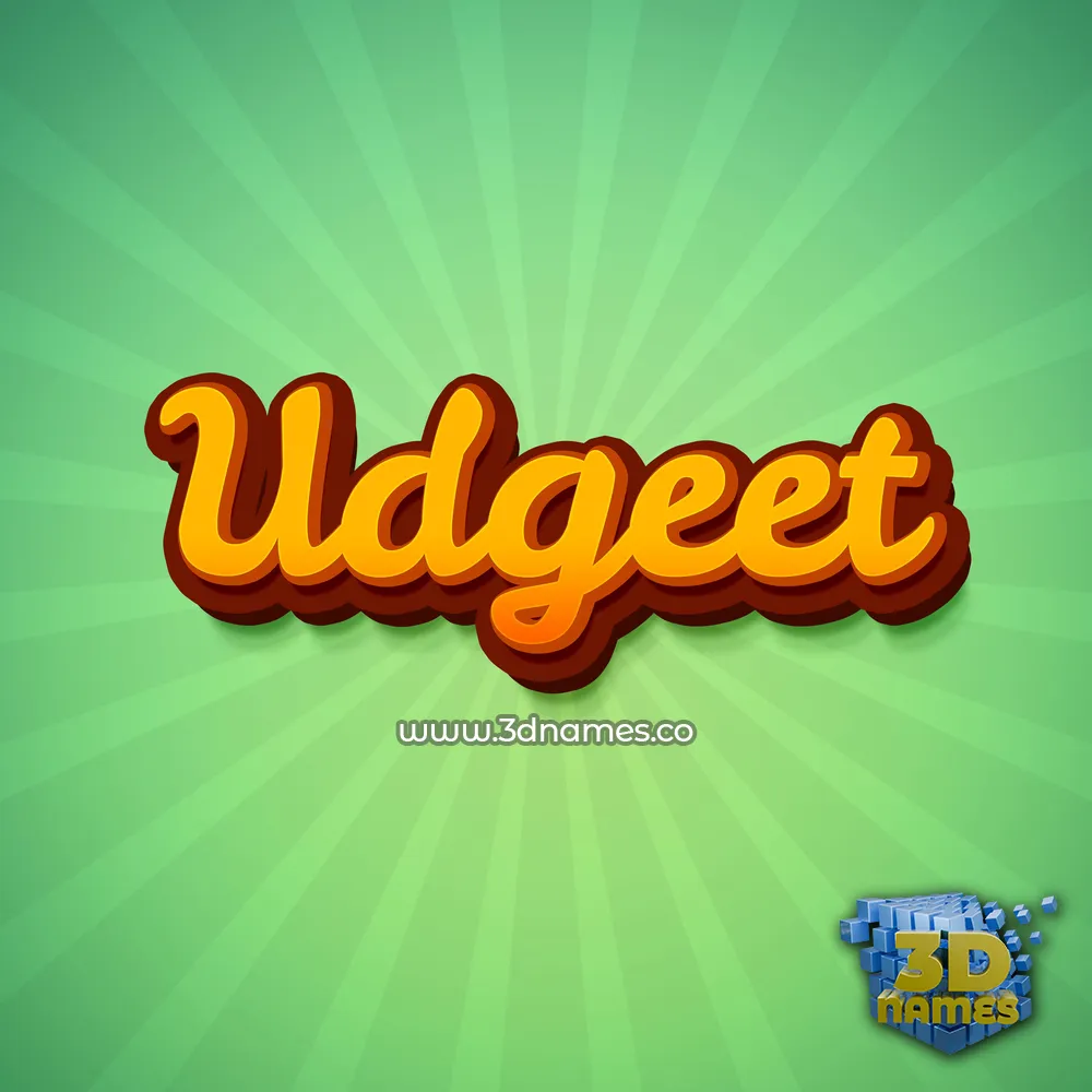 udgeet in Green Rays style - 3D name wallpaper