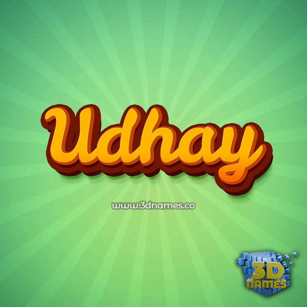 udhay in Green Rays style - 3D name wallpaper