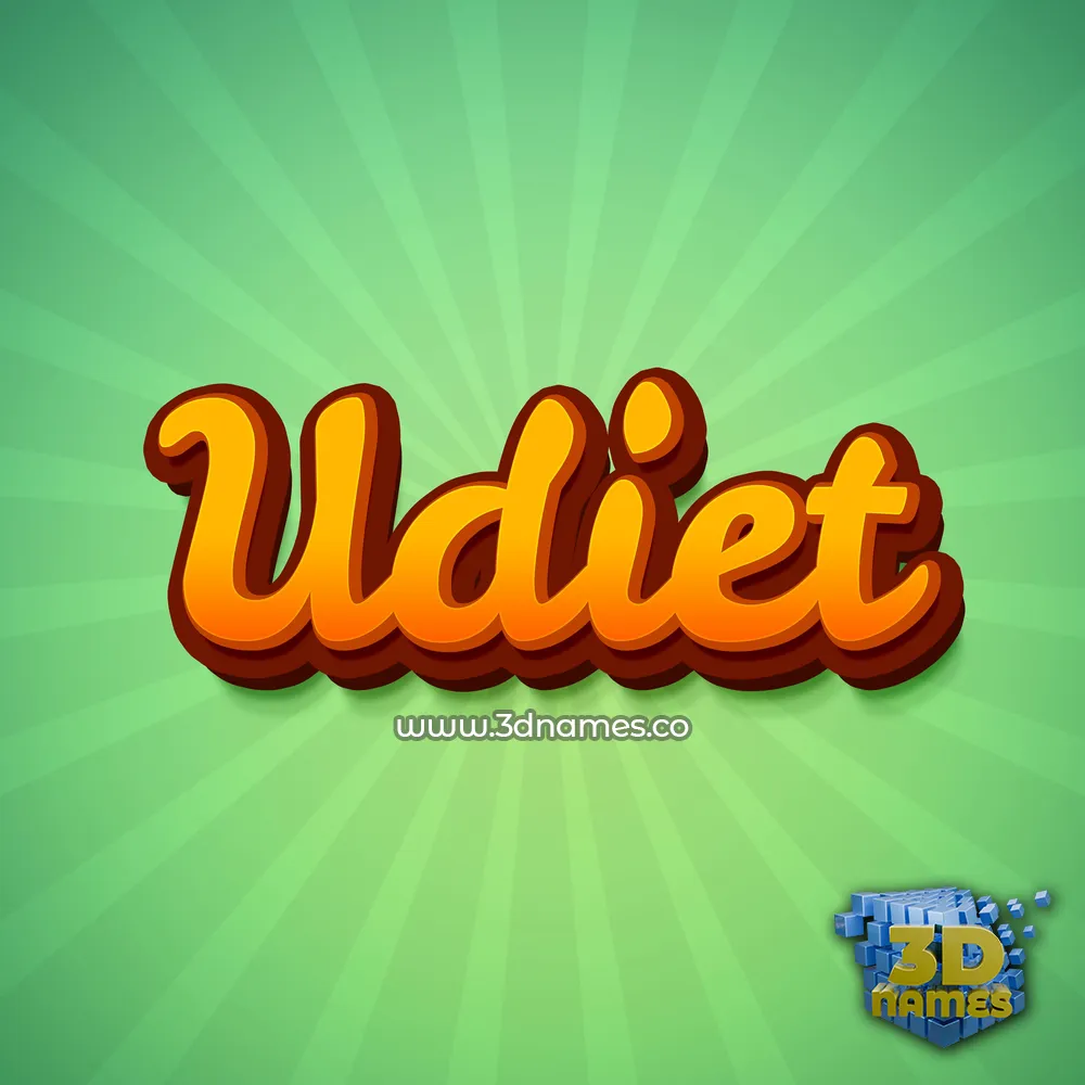 udiet in Green Rays style - 3D name wallpaper