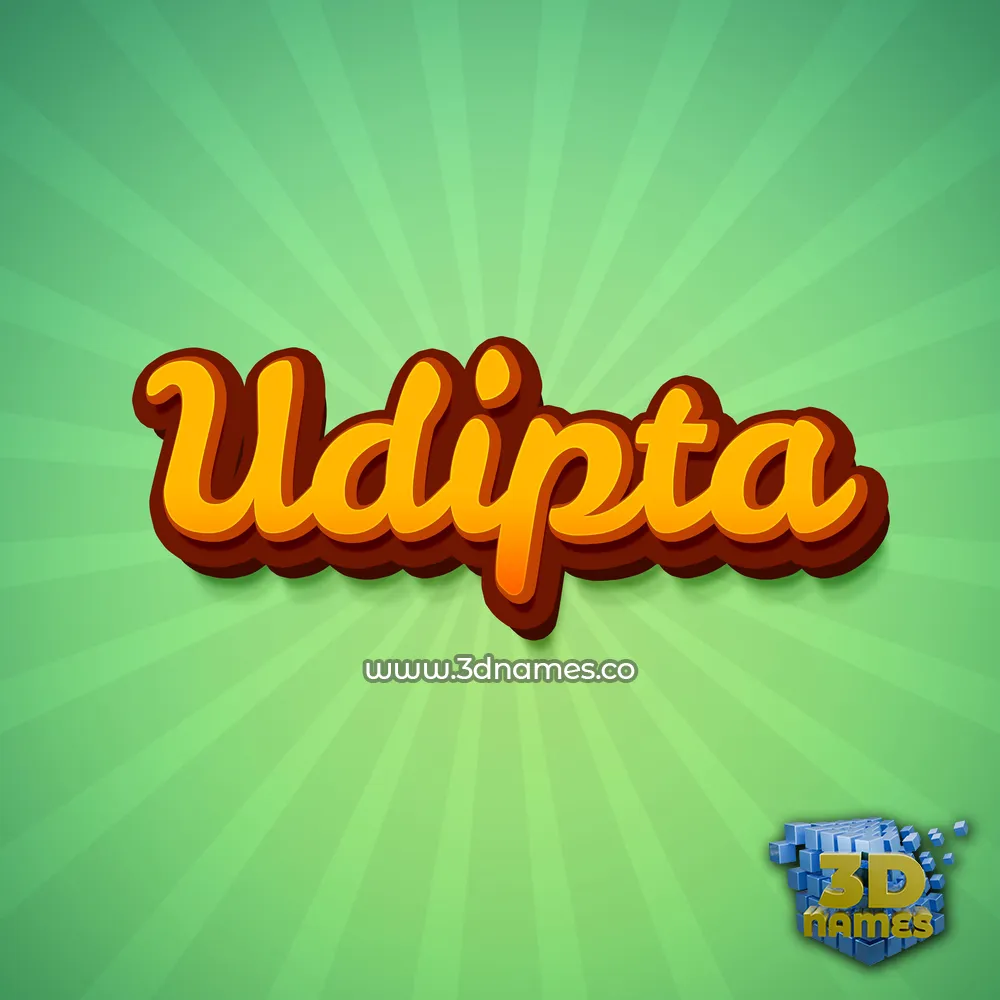 udipta in Green Rays style - 3D name wallpaper
