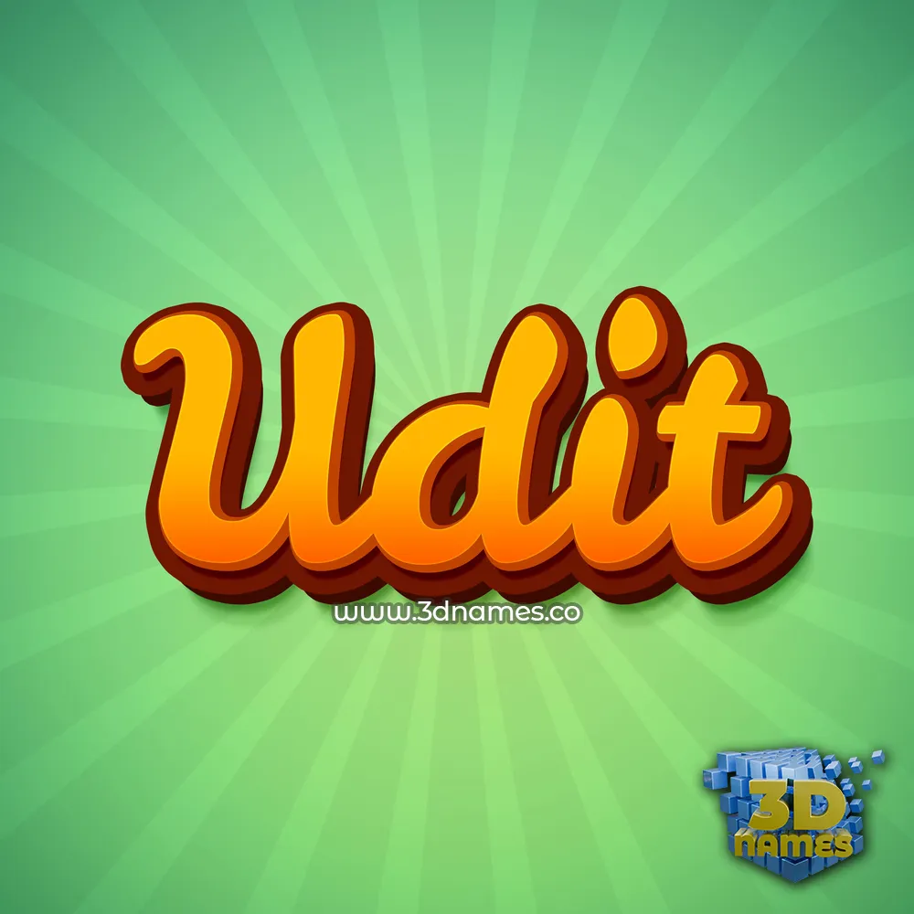 udit in Green Rays style - 3D name wallpaper