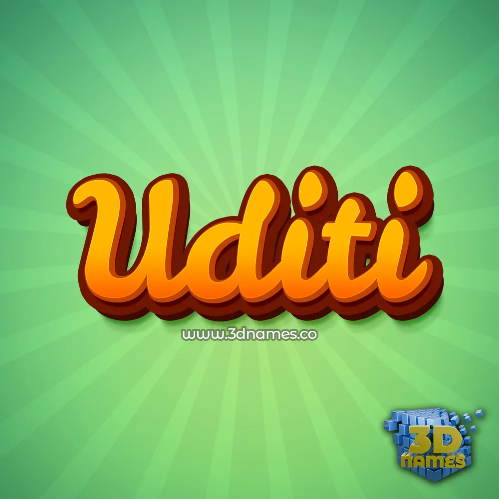 uditi in Green Rays style - 3D name wallpaper