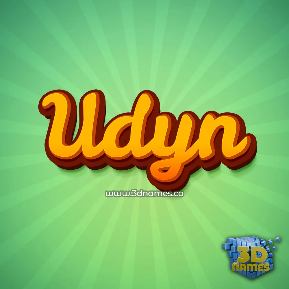 udyn in Green Rays style - 3D name wallpaper