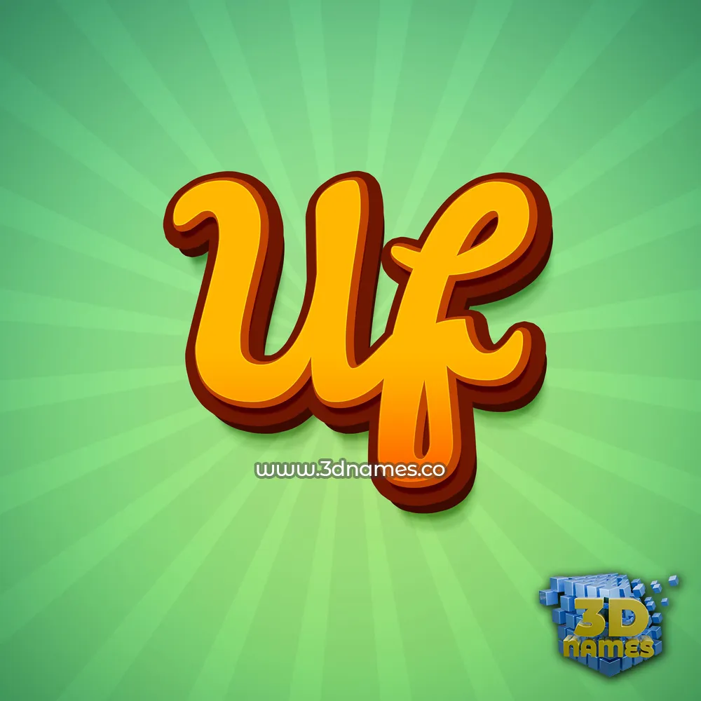 uf in Green Rays style - 3D name wallpaper