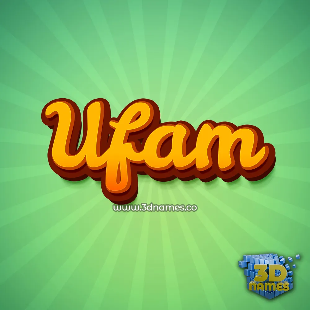 ufam in Green Rays style - 3D name wallpaper