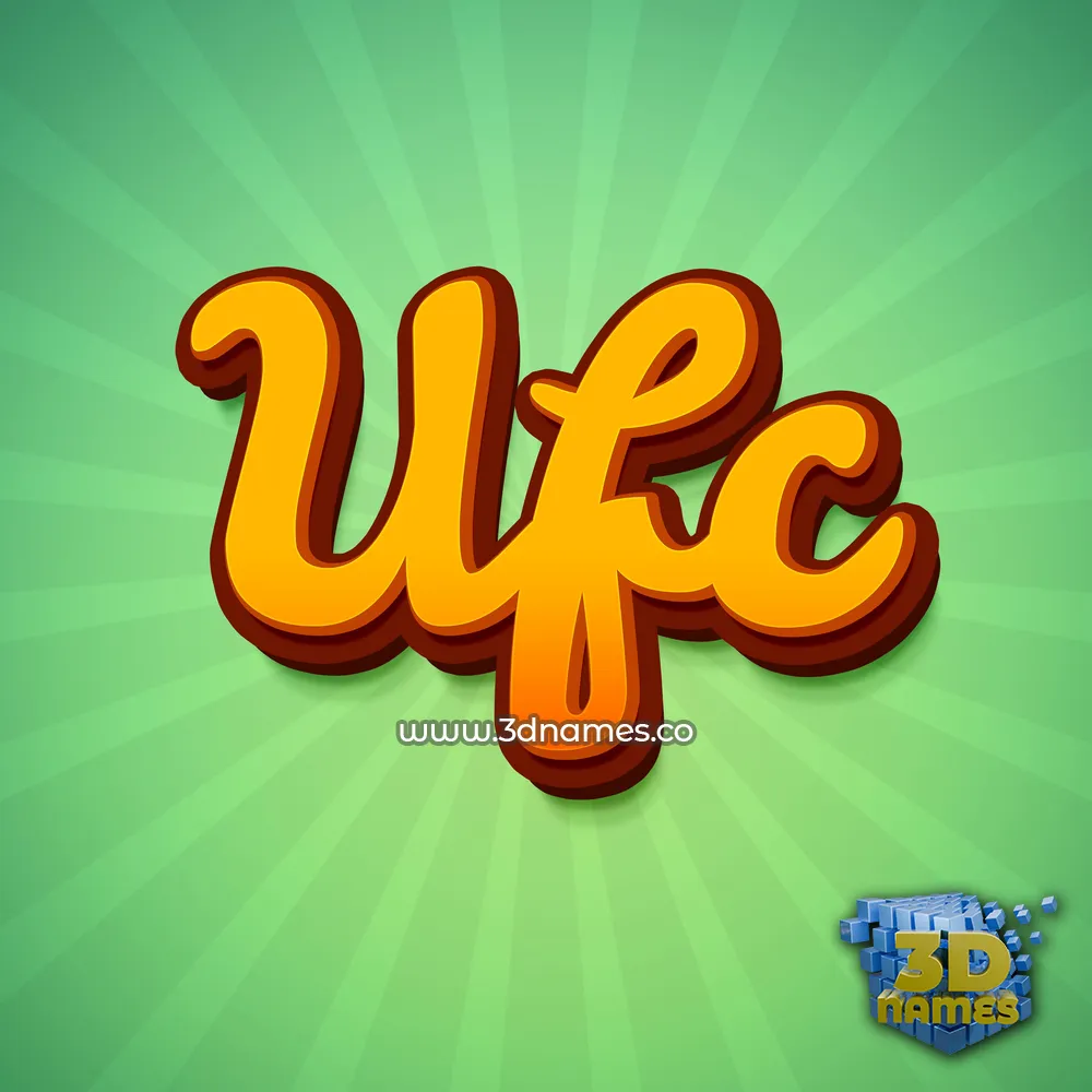 ufc in Green Rays style - 3D name wallpaper