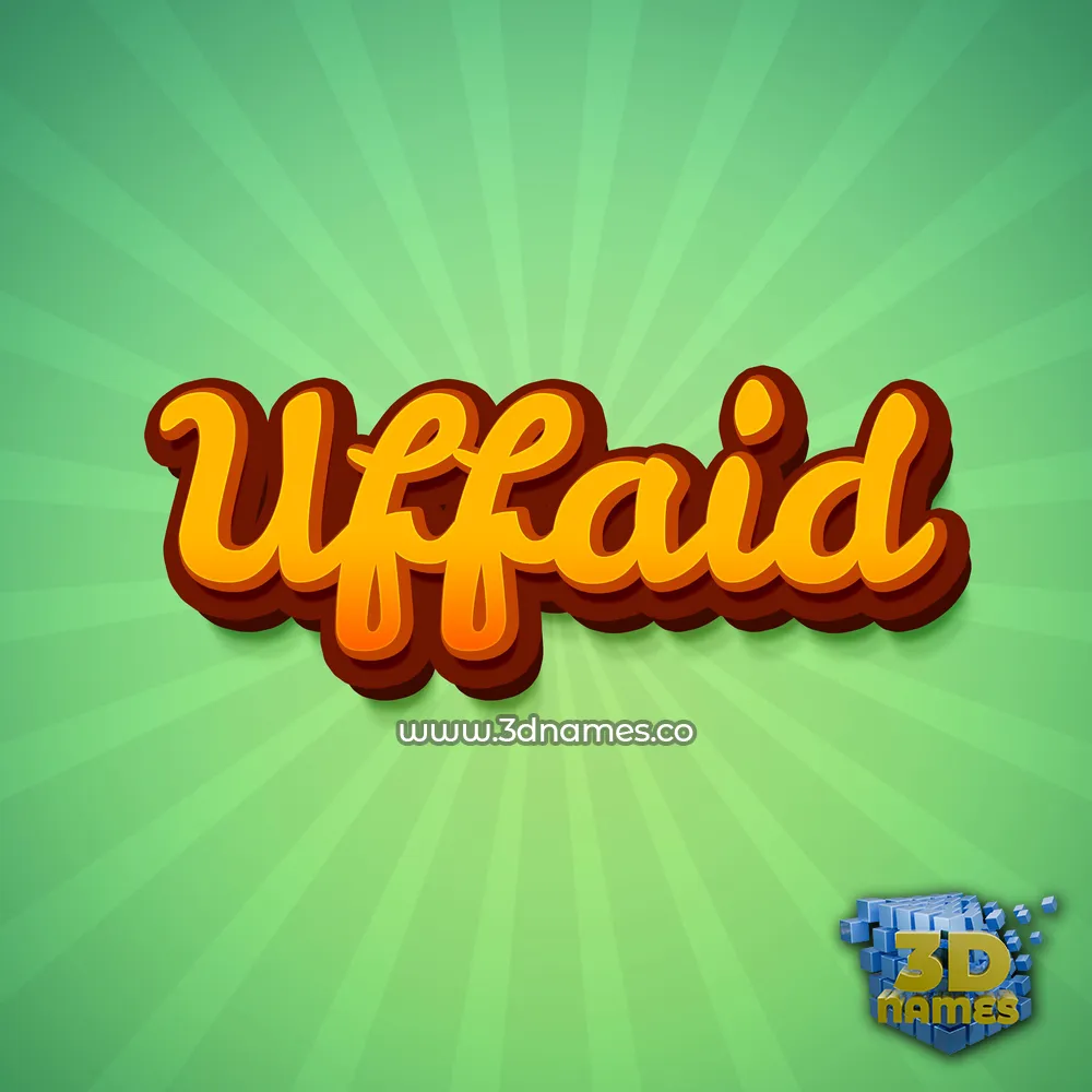uffaid in Green Rays style - 3D name wallpaper