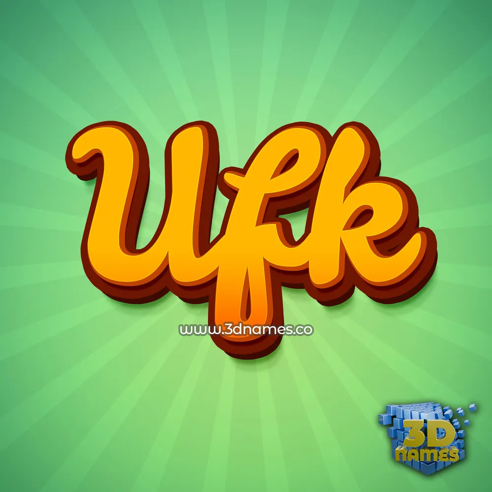 ufk in Green Rays style - 3D name wallpaper