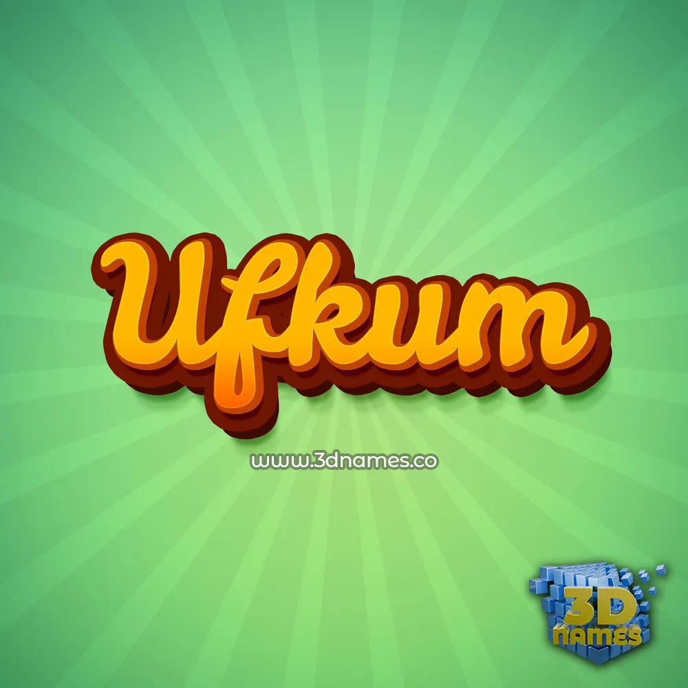 ufkum in Green Rays style - 3D name wallpaper