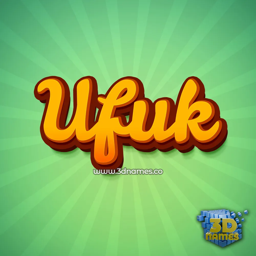 ufuk in Green Rays style - 3D name wallpaper