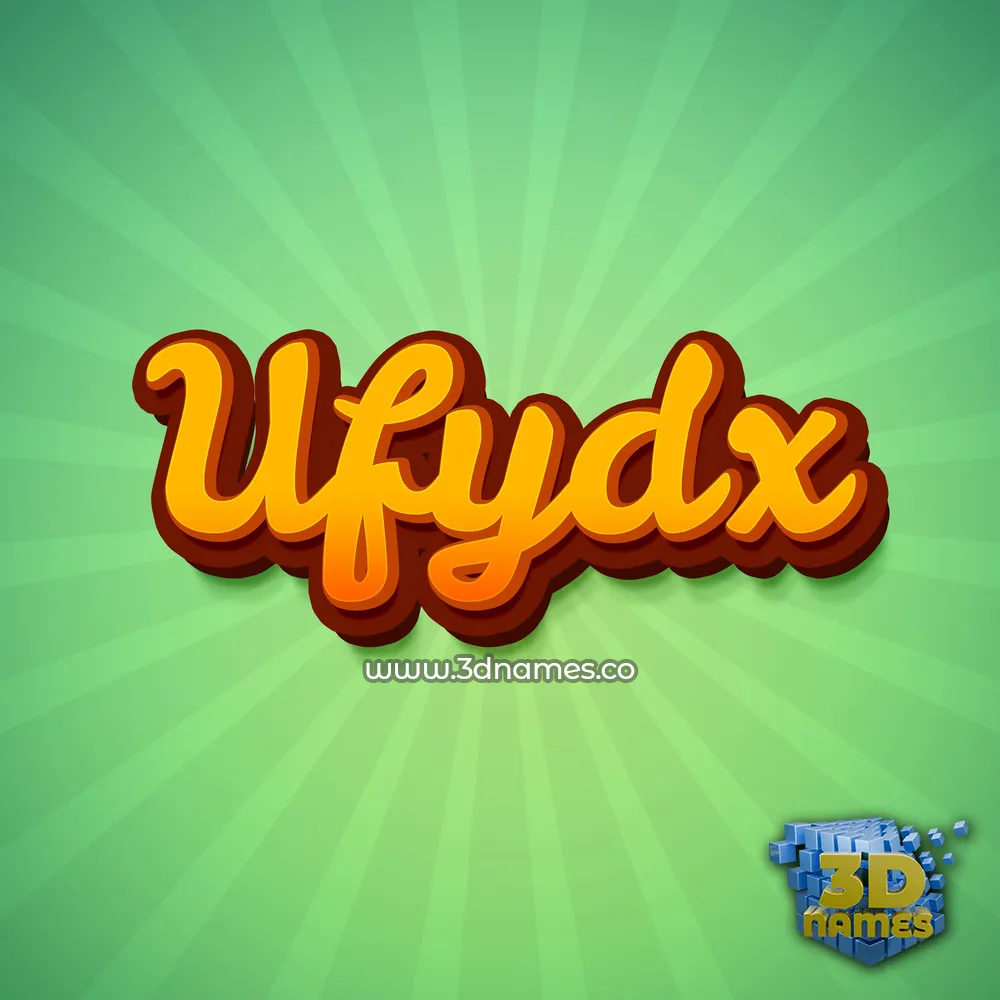 ufydx in Green Rays style - 3D name wallpaper